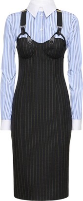 【送料&関税込】Moschino Corset Dress Moschino Pinstripe wool corset dress - ShopStyle