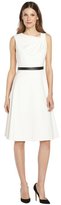 Thumbnail for your product : Calvin Klein cream sleeveless dress with black waistband