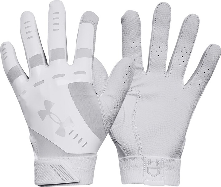 Under Armour Women's Radar Softball Batting Gloves, Small, White/Halo Gray