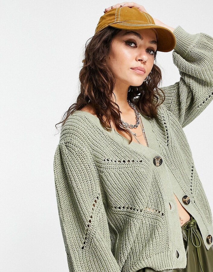 sage green cardigans