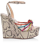 Thumbnail for your product : Schutz Andrelisa Snakeskin-Embossed Leather Platform Wedge Sandals
