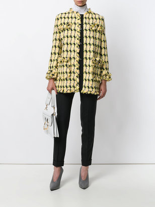Moschino Boutique frayed detail tweed jacket