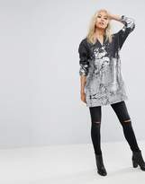 Thumbnail for your product : Religion Oversized Jumper With Metallic Paint And Cable Knit
