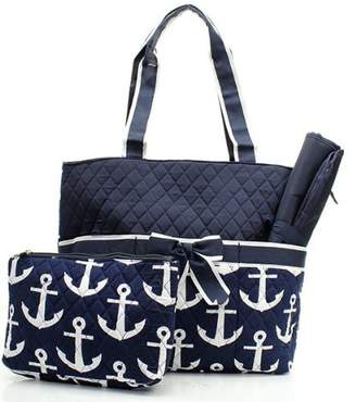 Handbags Nautical Anchor Print Quilted Canvas Diaper Tote Bag