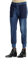 Thumbnail for your product : Stella McCartney Lea Banded-Cuff Denim Jeans, Pale Blue