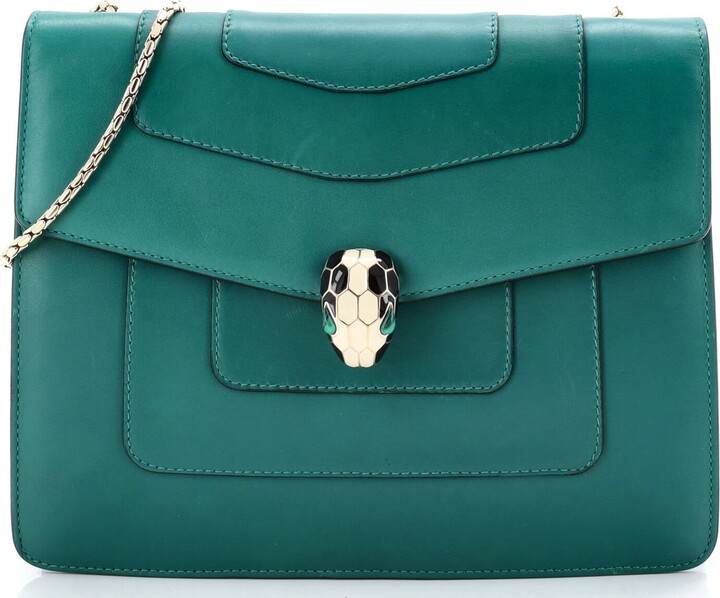 Bvlgari Serpenti Forever Square Shoulder Bag Leather Medium