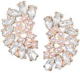 Jewel Badgley Mischka Crystal and Imitation Pearl Arch Stud Earrings