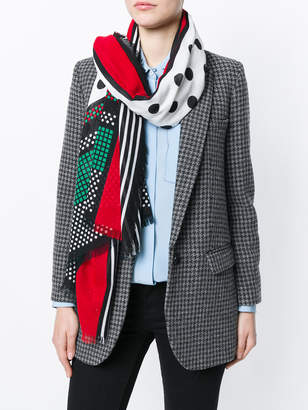 Burberry dot and stripe square scarf