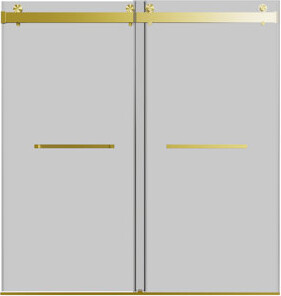 SHANRUGUOJI Frameless Folding Pivot Bathtub Door, 1/4\ (6Mm) Thick Sgcc Clear Tempered Glass Door, Bathroom Pivot Bifold Shower Tub Door Panel, Reversible Install