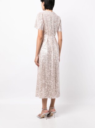 Needle & Thread Mila sequin-design long dress