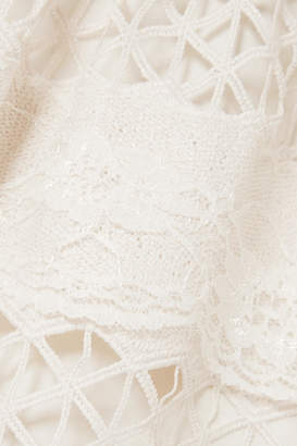 Anna Sui Dew Drop & Trellis Guipure Lace Mini Dress - Cream