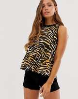 Thumbnail for your product : ASOS DESIGN sleeveless smock in animal print