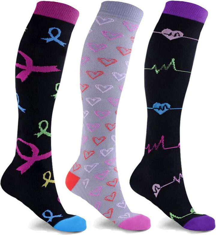 Extreme Fit Women’s Compression Socks, 3 Pack – Made for nurses, travel, pregnancy, foot aches, and running