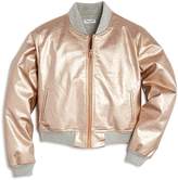 Thumbnail for your product : Splendid Girls' Rose-Gold Faux-Leather Bomber Jacket