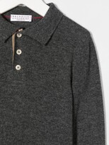 Thumbnail for your product : BRUNELLO CUCINELLI KIDS Stripe-Trim Detail Polo Shirt