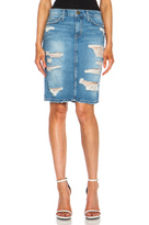 Thumbnail for your product : Current/Elliott The Stiletto Pencil Skirt in Tattered Destroy
