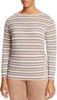 Thumbnail for your product : Marina Rinaldi Abigail Metallic Stripe Button Side Sweater