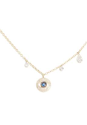 Meira T Diamond & Sapphire Evil Eye Pendant Necklace