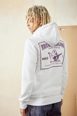 True Religion Optic White Zip-Up Hoodie - White L at Urban Outfitters -  ShopStyle
