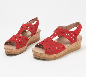 Red Suede Wedge Shoes - ShopStyle