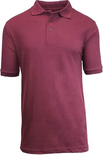 Galaxy By Harvic Short Sleeve Men's Pique Polo Shirt in Burgundy