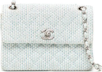 Chanel white tweed mini bag with silver hw ref.407874 - Joli Closet
