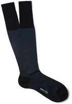 Thumbnail for your product : Bresciani Herringbone Knee-Length Fine-Cotton Socks