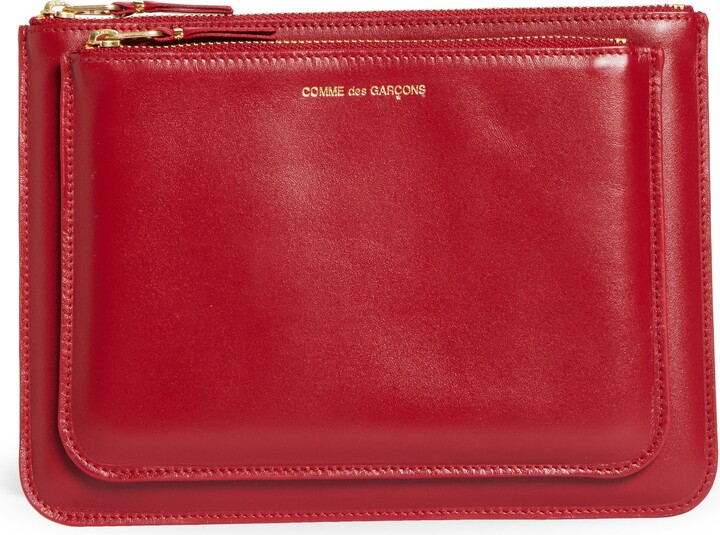 Comme des Garçons Wallets Outside Pocket Leather Zip Pouch