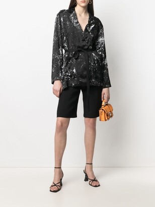 Song For The Mute Graphic-Print Wrap Blazer
