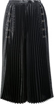 Comme Des Garçons Noir Kei Ninomiya - pleated cropped trousers - women - Polyester/Cupro - M