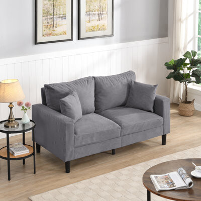 Latitude Run High Resilience Loveseat Sofa Wooden Frame 2 Seat Sofa Comfy  Small Space Saving Modern Upholstered Sofa