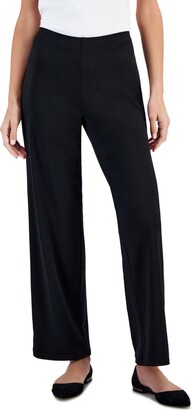 JM Collection Petite Lace-Hem Ponte Pants, Created for Macy's - Macy's