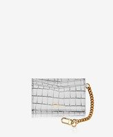 Thumbnail for your product : GiGi New York Mini Envelope with Clip, Mint Crocodile Embossed Leather