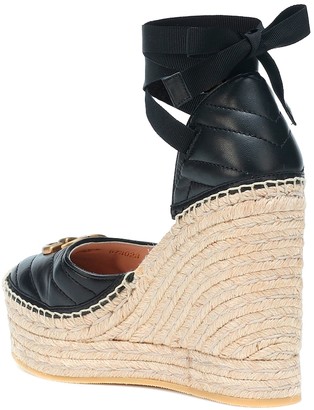 Gucci Double G leather espadrille wedges