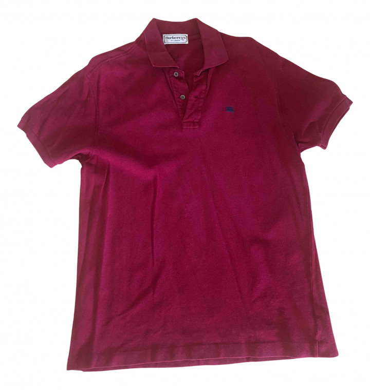 burgundy burberry polo