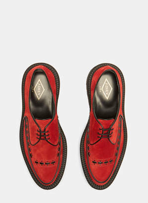 Adieu Type 101 Suede Platform Brogue Shoes in Red
