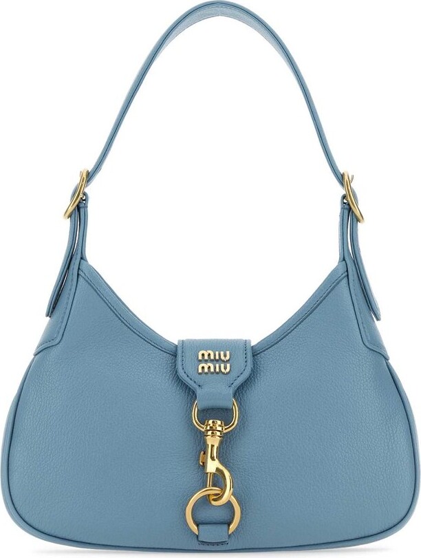 Women's Vintage Effect Leather Small 'miu Wander' Hobo Bag by Miu