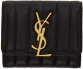 Thumbnail for your product : Saint Laurent Black Compact Vicky Trifold Wallet