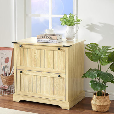 Mercer41 Farmhouse File Cabinets with 2 Drawers30 in File Cabinets with Hanging File Folders for A4/Letter/Legal Size Documents Rustic Storage Cabinet Storag