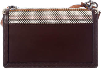 Loewe Barcelona Woven Stripe Leather Shoulder Bag