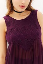 Thumbnail for your product : Urban Outfitters Ecote Woven-Accent Tunic Top