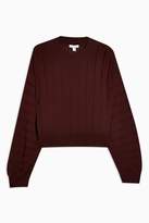 Thumbnail for your product : Topshop Knitted Boxy Wide Ribbed Crew Neck Sweater