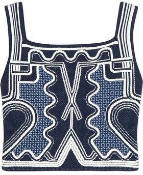 Peter Pilotto Cropped Jacquard-Knit Top