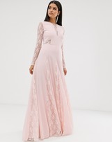 Thumbnail for your product : Asos Tall ASOS DESIGN Tall maxi dress with long sleeve and lace panelled bodice