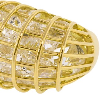 Verdura 18kt yellow gold rock crystal Caged ring