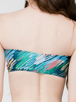 Thumbnail for your product : American Apparel Brush Printed Shiny Ruched Front Tube Bra