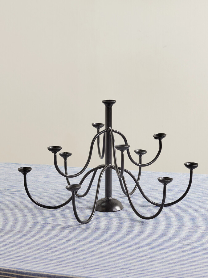 Gohar World - Wrought Iron Egg Chandelier - Black