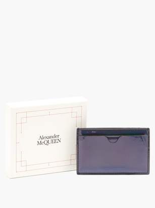 Alexander McQueen Embossed Iridescent-leather Card Holder - Mens - Black Multi
