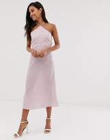 Thumbnail for your product : Fashion Union midi dress with high halter neck in gingham