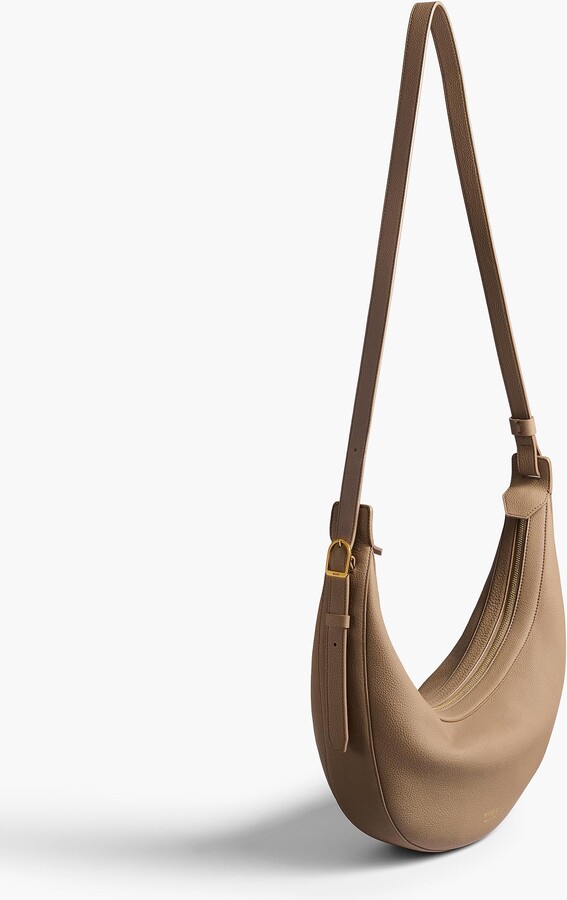 Small Augustina Crossbody Bag in Mokka Pebbled Leather